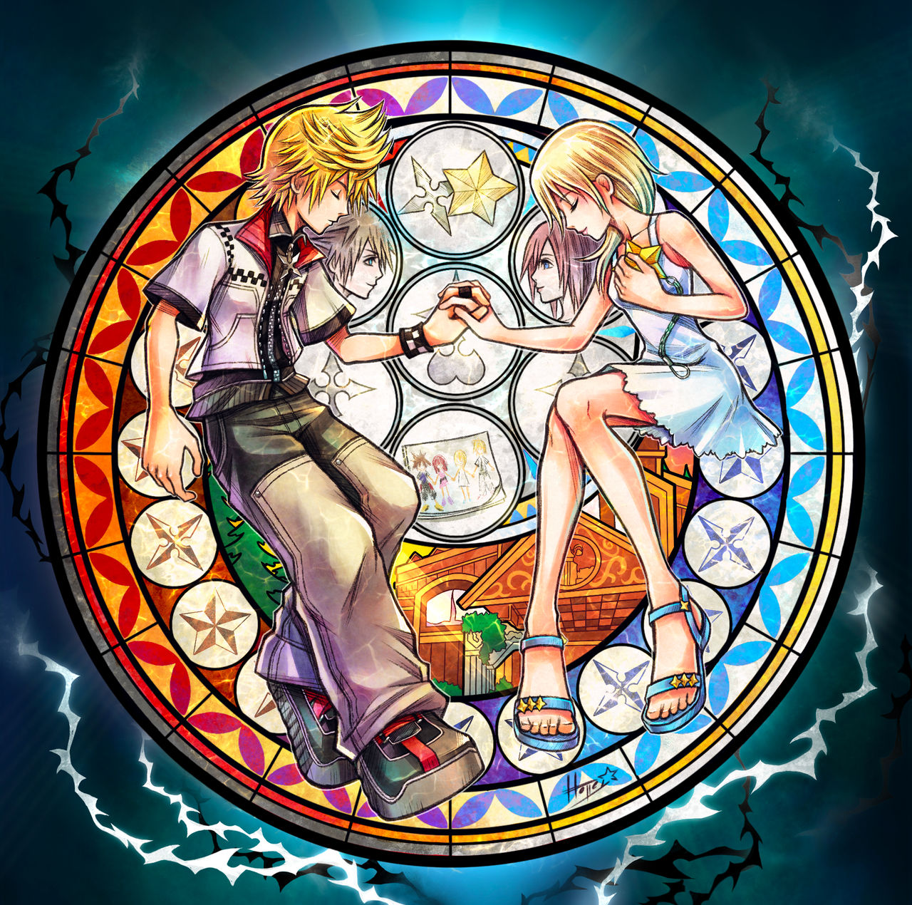 Namine Roxas Roxas and Namine Stained Glass by HolleysArt on DeviantArt