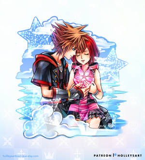 Sora and Kairi Kingdom Hearts 3 Remind Keychain