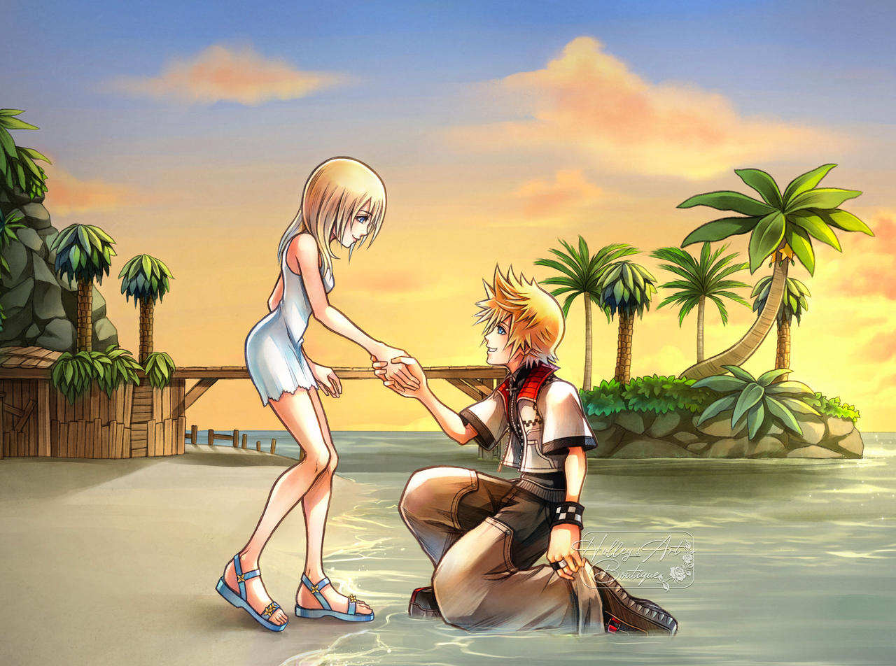 Namine Roxas Kingdom Hearts 2 Ending Roxas and Namine by HolleysArt on DeviantArt