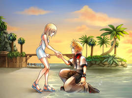 Kingdom Hearts 2 Ending Roxas and Namine
