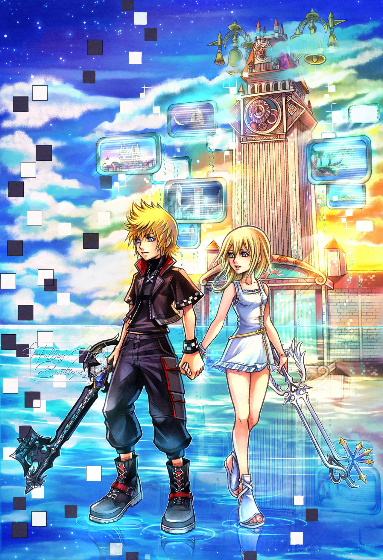 Roxas and Namine by HolleysArt on DeviantArt