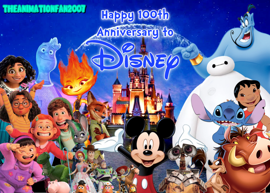 Disney's 100th Anniversary by TheAnimationFan2007 on DeviantArt Disney's 100th Anniversary by TheAnimationFan2007 on DeviantArt
