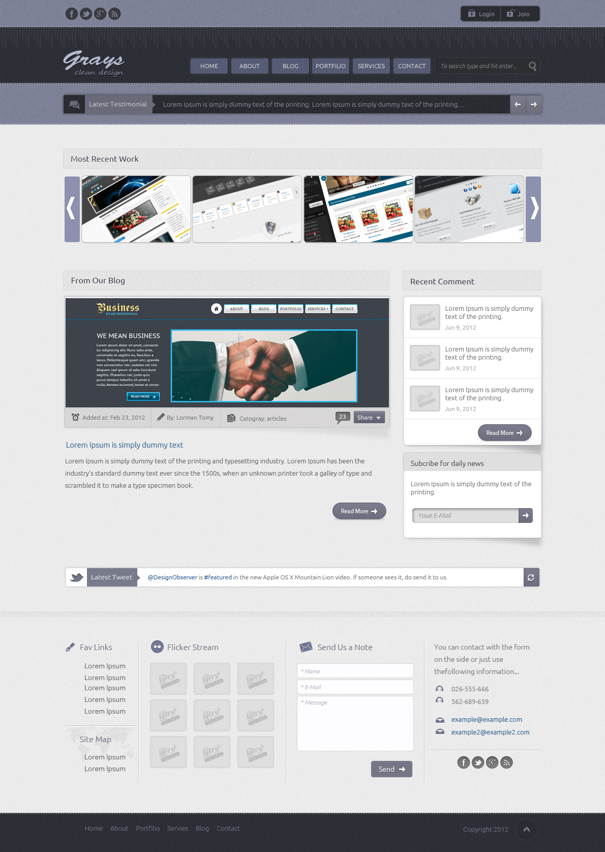 Grays website template