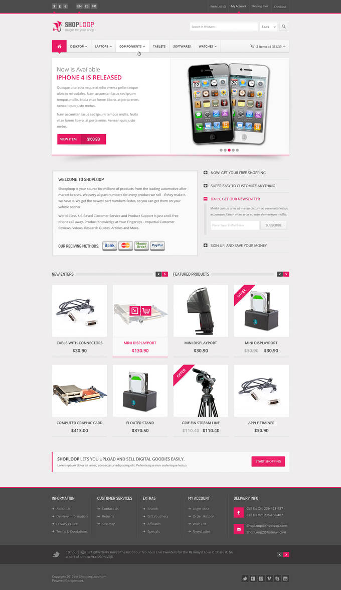 Shoploop: clean and modern eCommece PSD by ahmedchan