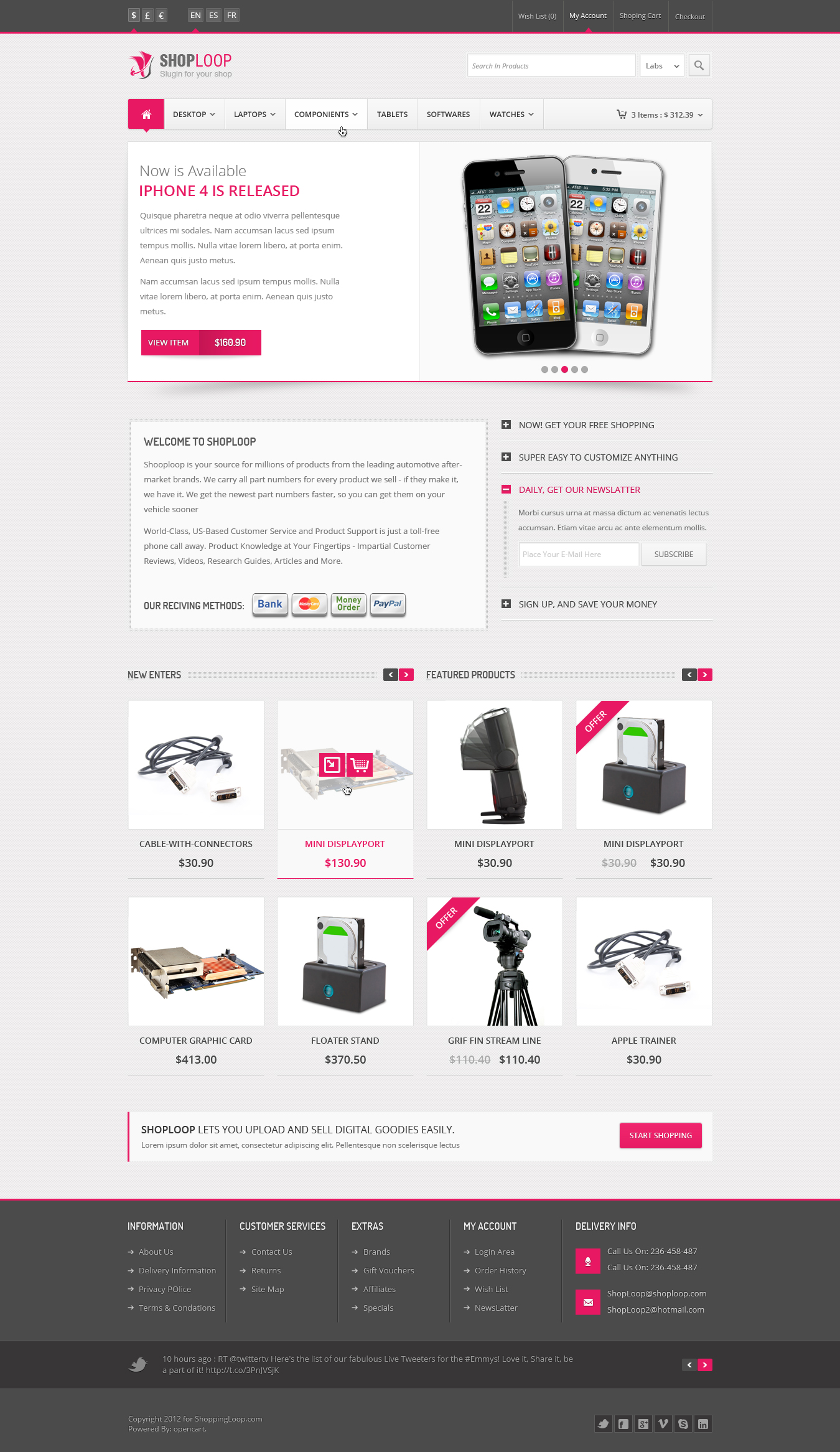 Shoploop: clean and modern eCommece PSD by ahmedchan