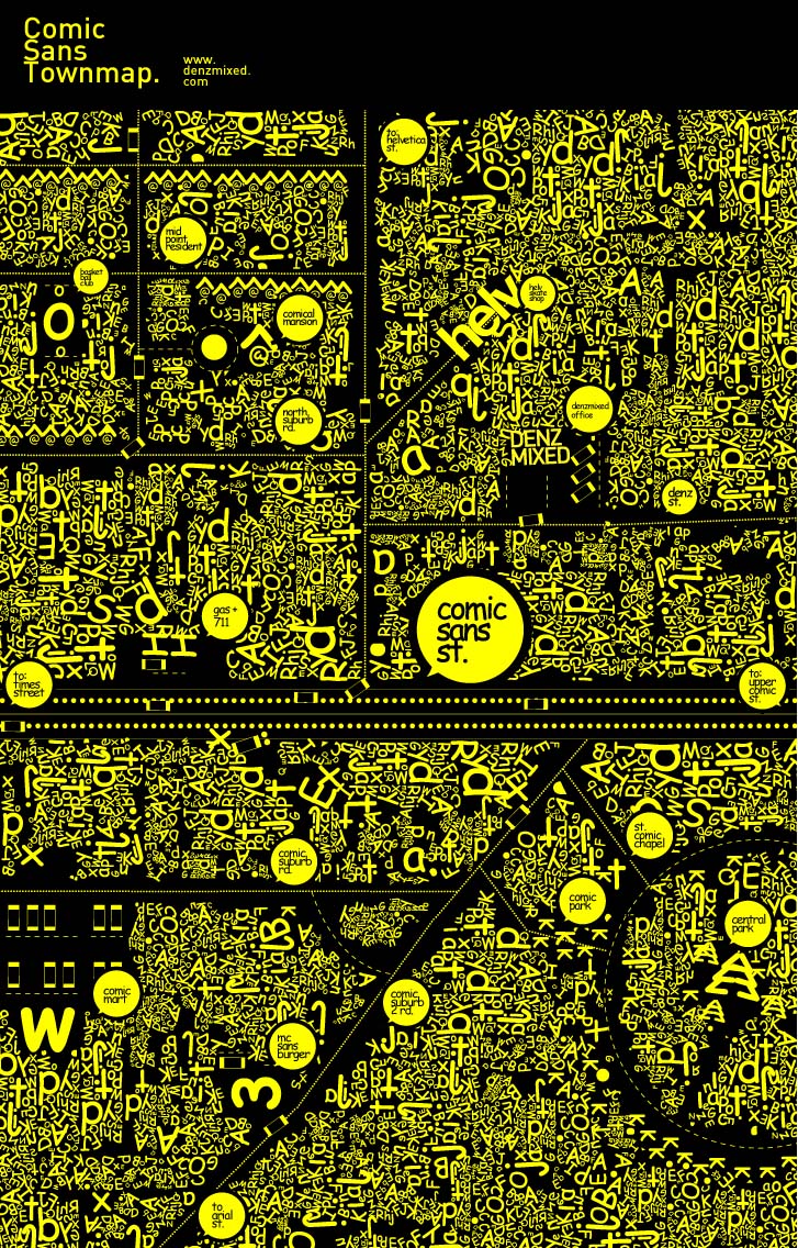 Comic Sans Town Map