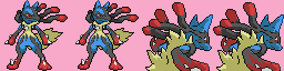 Custom Mega Lucario Shiny Sprite by Breathingoxygen on DeviantArt