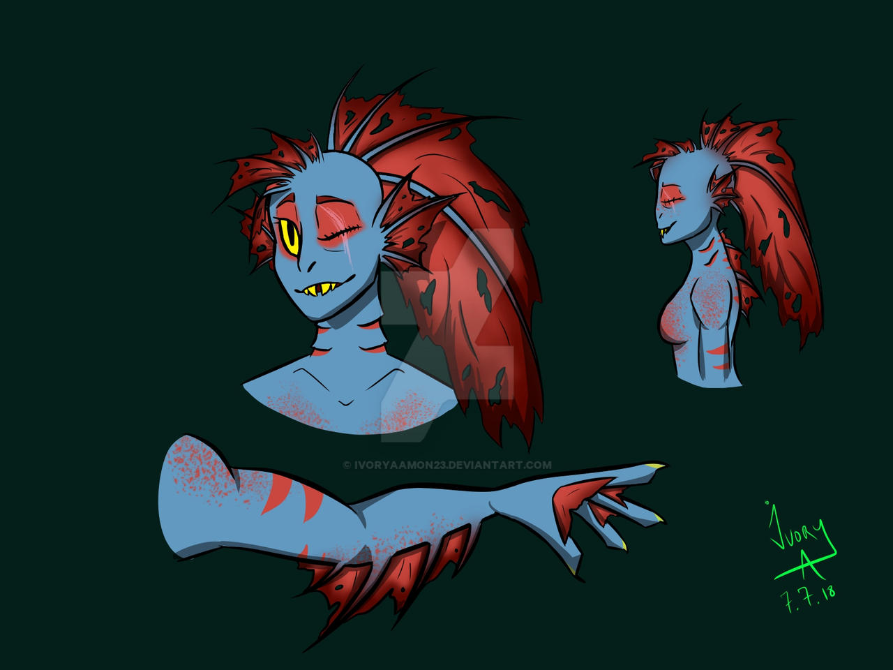 Undyne Concept Art by IvoryAamon23 on DeviantArt