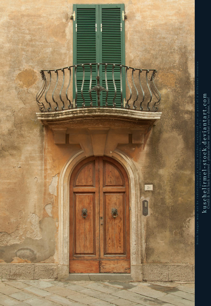 door with balcony I by kuschelirmel-stock