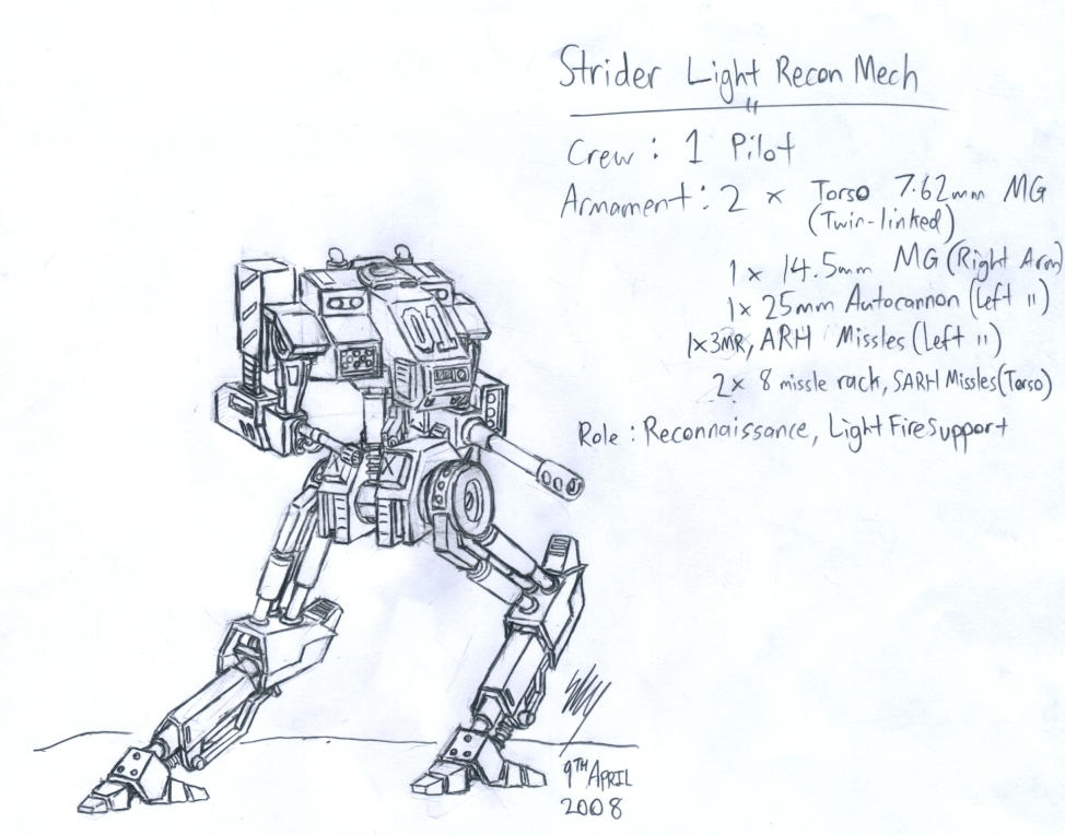 Strider Armed Recon Mech by SkyWhiteFox on DeviantArt