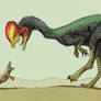 Dilophosaurus vs early mammal