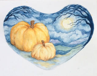 Night Sky Pumpkin Heart