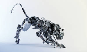 Steel robotic jaguar