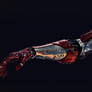 Red silver robotic arm