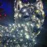 Wolf Christmas Light Statue 