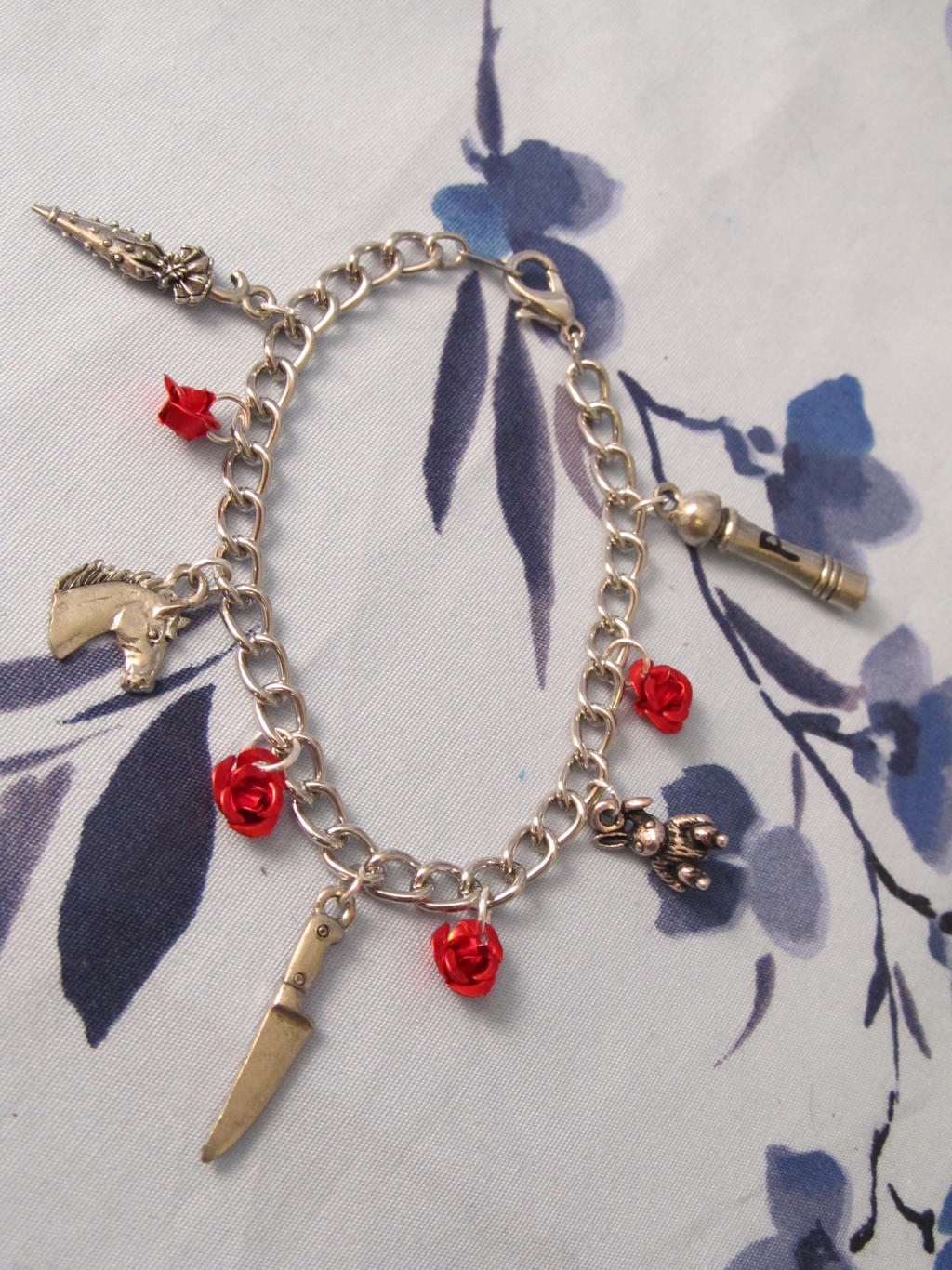 Weapons an Roses Charm Bracelet