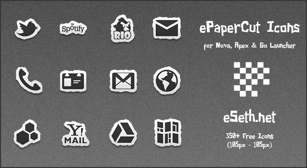 ePaperCut Icon Pack for Android