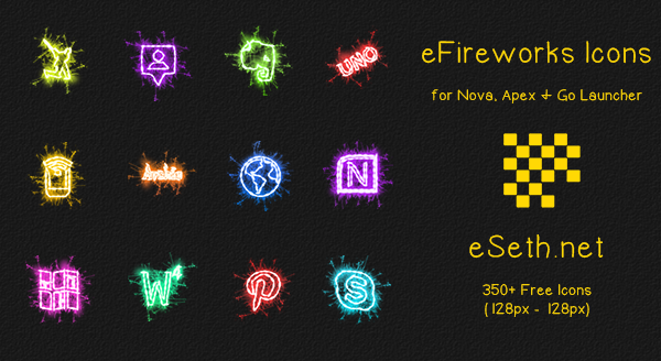 eFireworks Icon Pack for Apex, Nova, Go Launcher by gseth