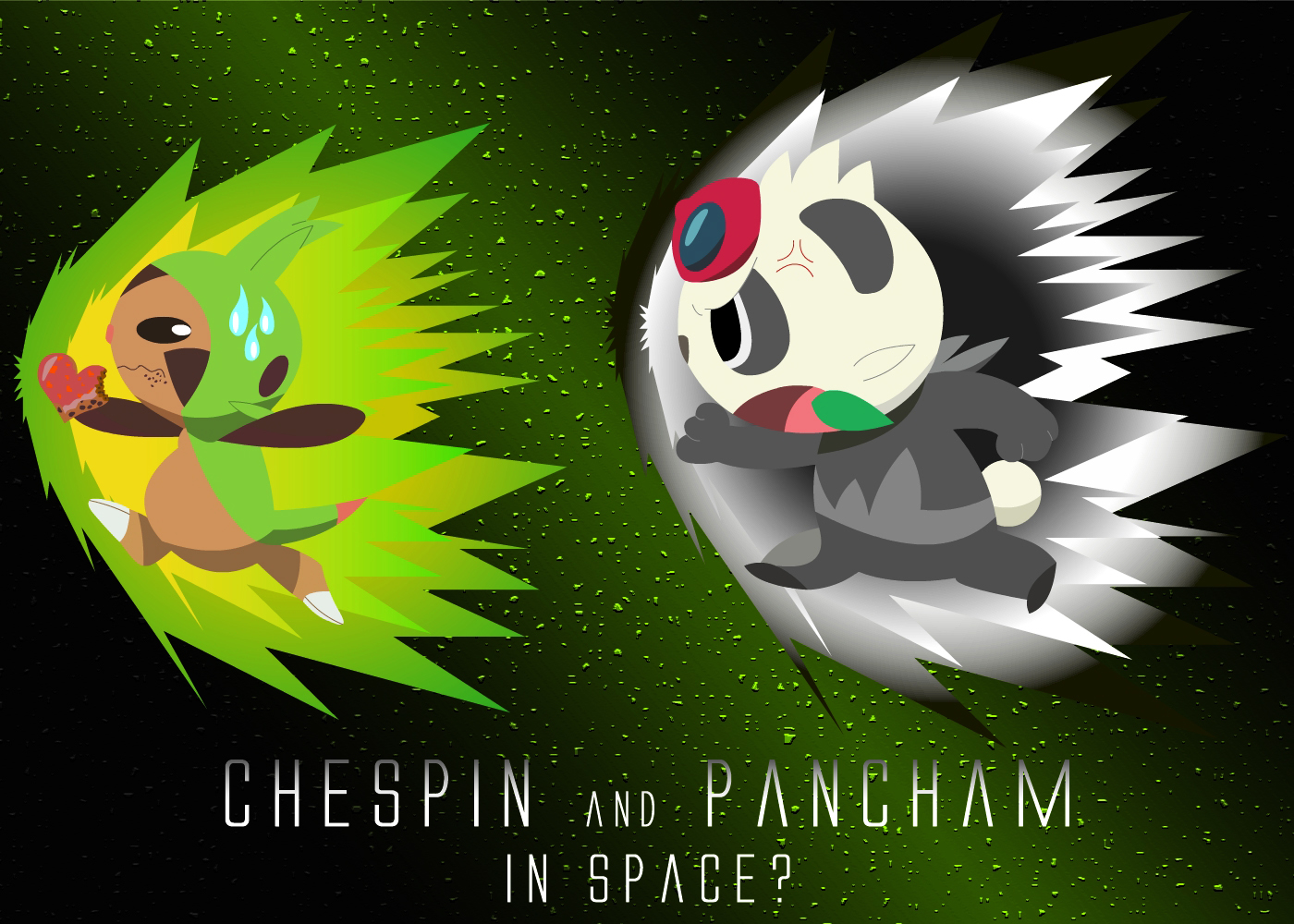 Pokemon XY Chespin and Pancham in Space?