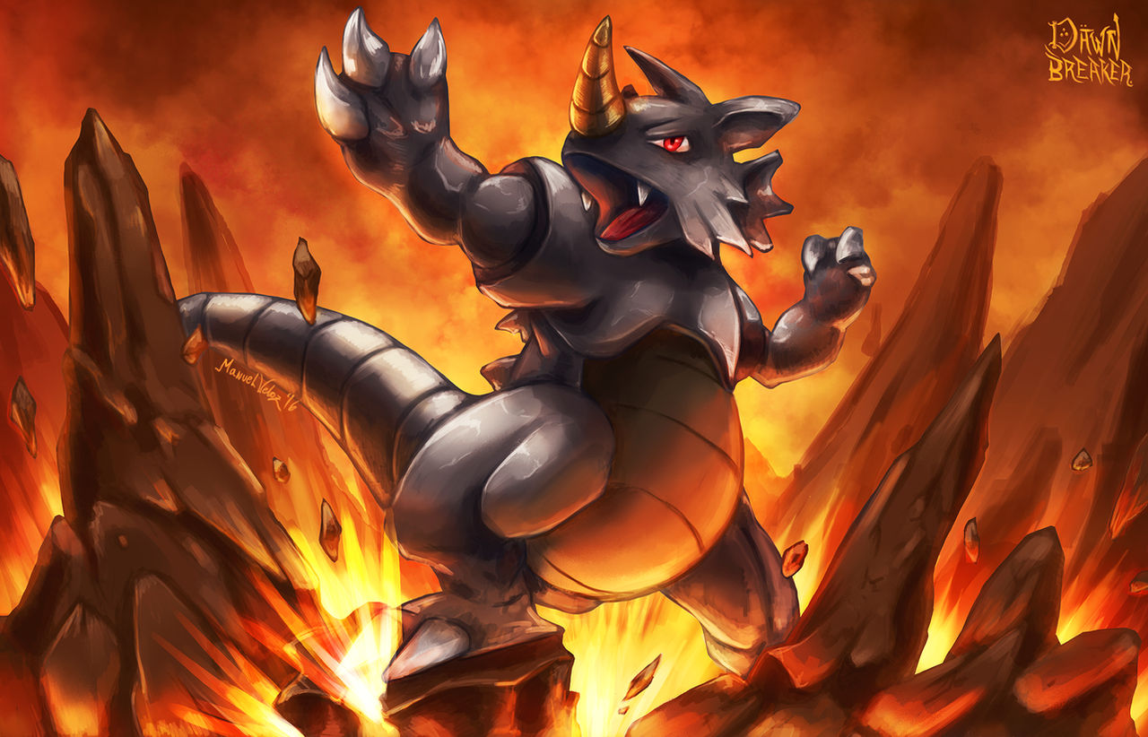 Rhydon used Earth Power! - KantoDex by DawnbreakerDESIGNS