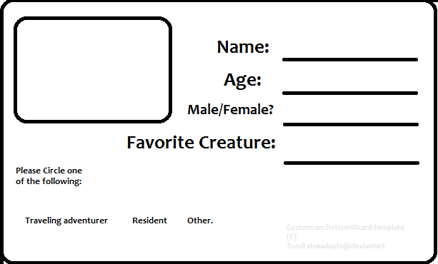 Resident ID Card Template By TundraIceadopts On DeviantArt