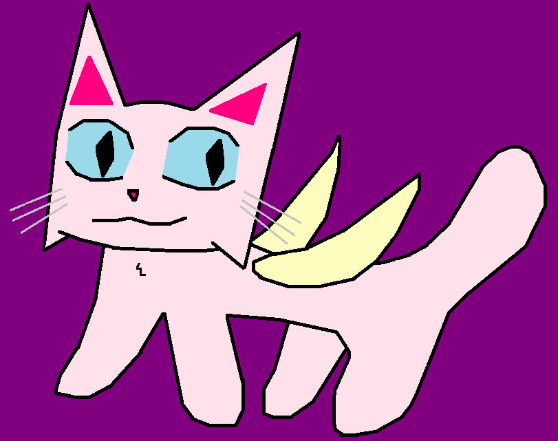 Winged Pink Cat Thing by Cat444 on DeviantArt