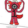 Alvin dress as circle guard in front of smg axol
