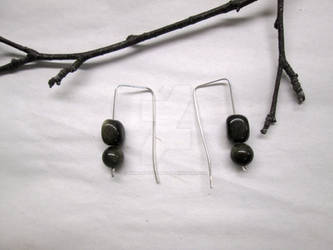 Golden Obsidan Square Earrings