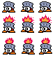 8-bit chibi fireMet 2 sprite sheet