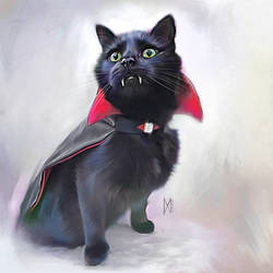 Vampire cat portrait