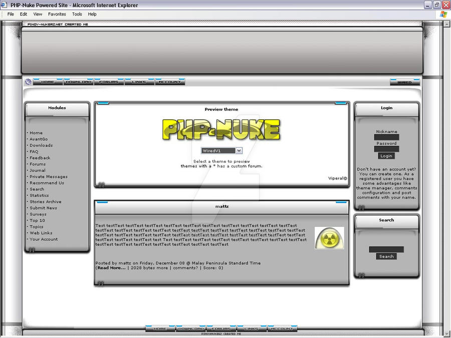 Pp Nuke PHP-Nuke Template - Wired by pinoynukerz on DeviantArt