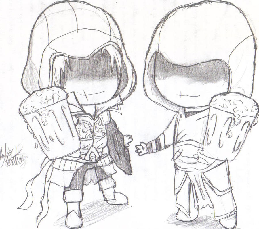 chibi Altair and Ezio