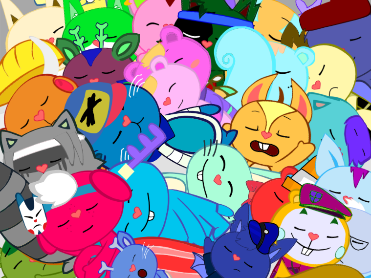 All of my HTF characters sleeping by SlatchWorld2 on DeviantArt