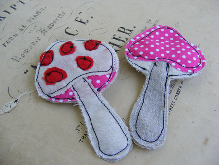 Mushroom brooches