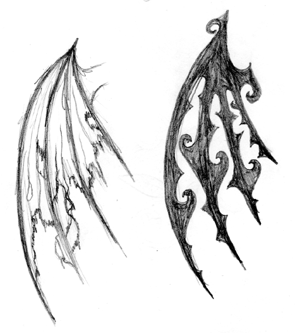 wing tattoo sketches