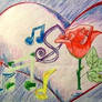 Hearts Music Notes And A Rose