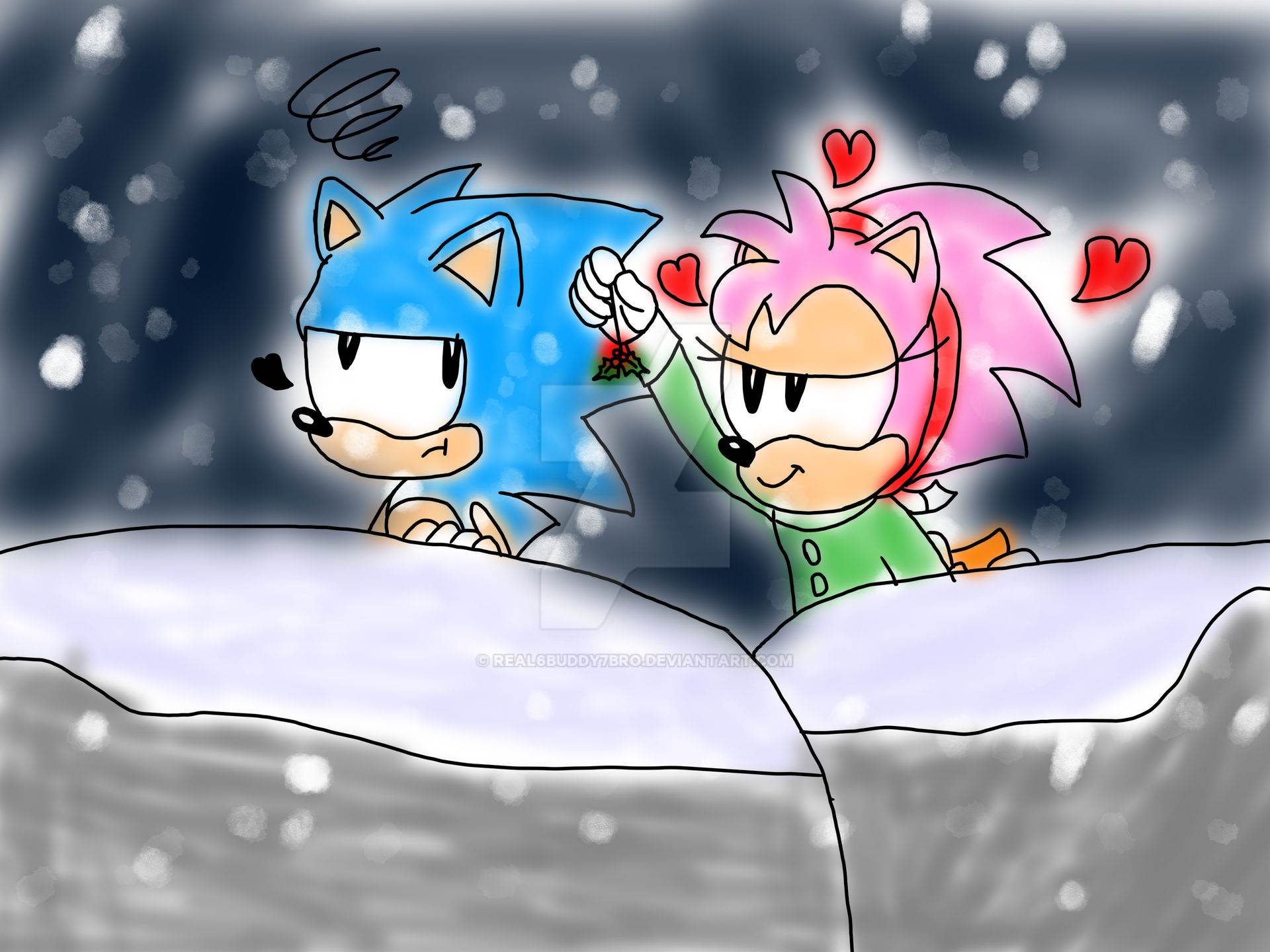 Sonic And Amy Mistletoe By Real6Buddy7bro On DeviantArt sonic-and-amy-mistletoe-by-real6buddy7bro-on-deviantart