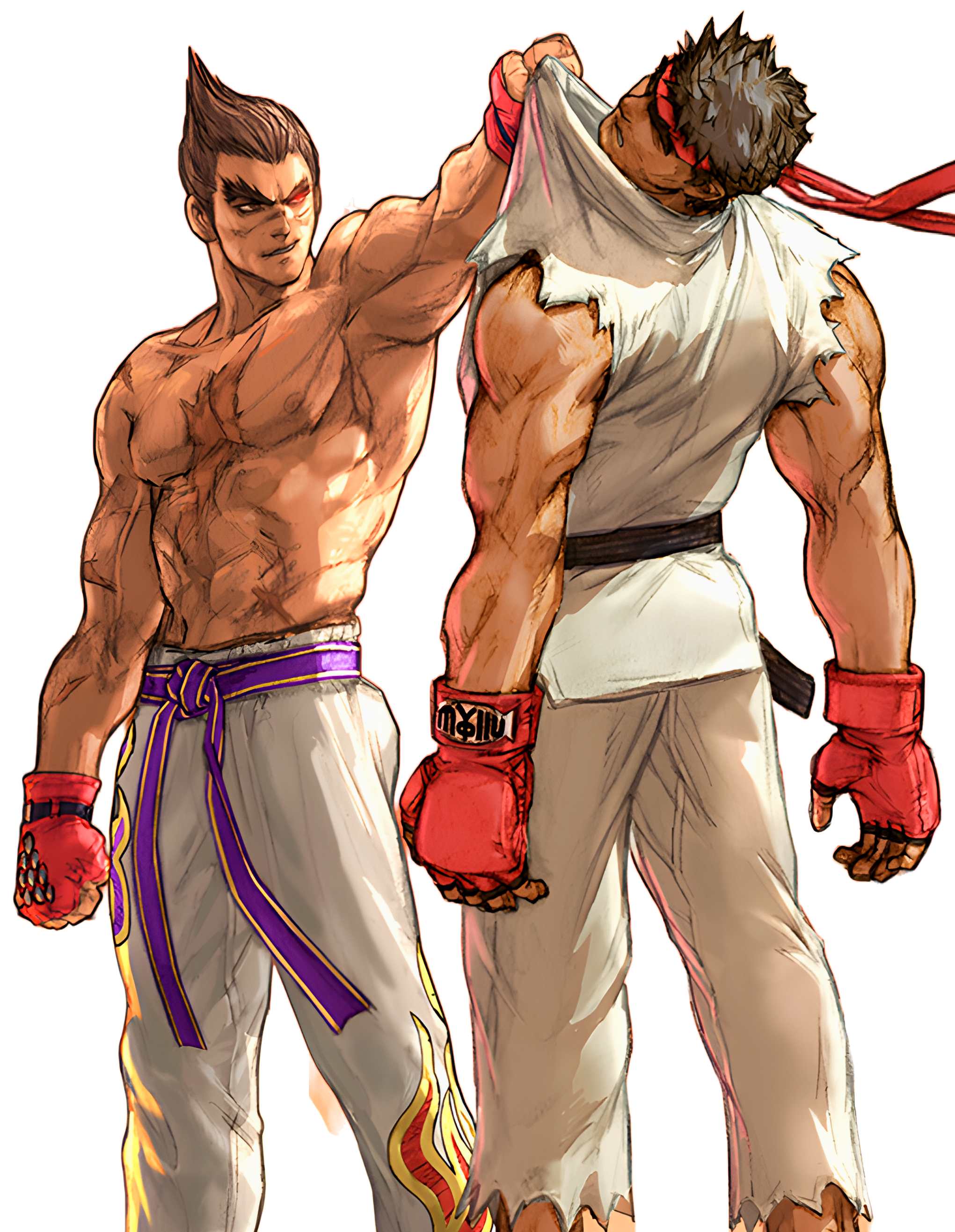 Ryu and Kazuya Mishima Fan Art by Kukurobuki