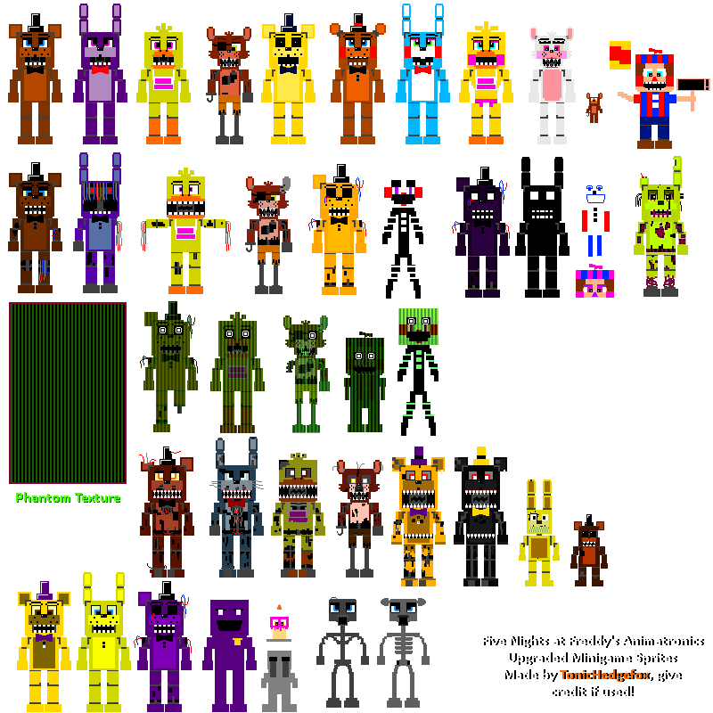 Accurate FNAF 2 MiniGame Animatronic's by Awesomebebe123 on DeviantArt