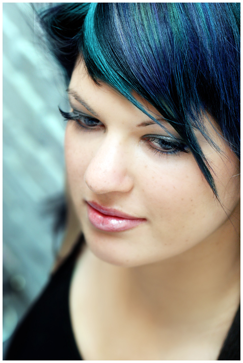 the girl with the blue hair