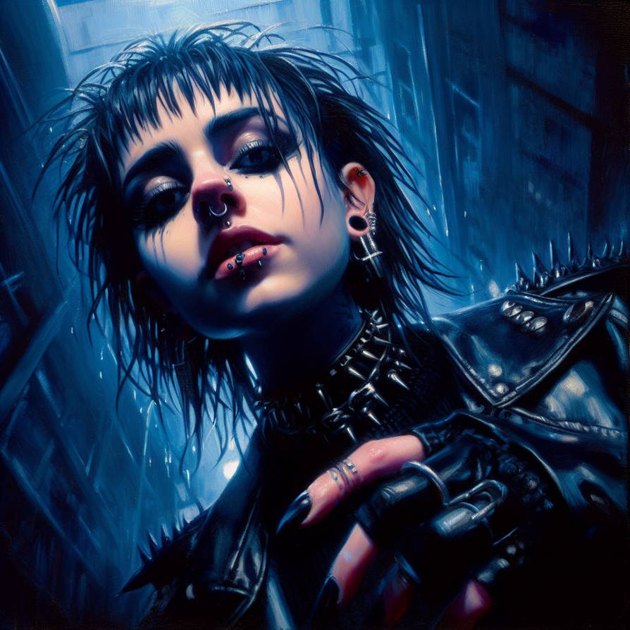 Pierced punk/goth chick at rave #1 by Wicke2D on DeviantArt