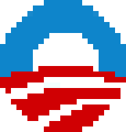 8-Bit Obama Logo by dhorlick