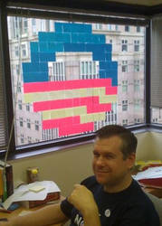 8-bit Obama Logo, Post-it Edition