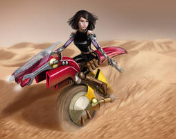 Battle Angel Alita and Gyro Bike from Tiphares