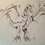 Dark dragon pen sketch