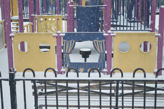 Snow Covered Playground Stage