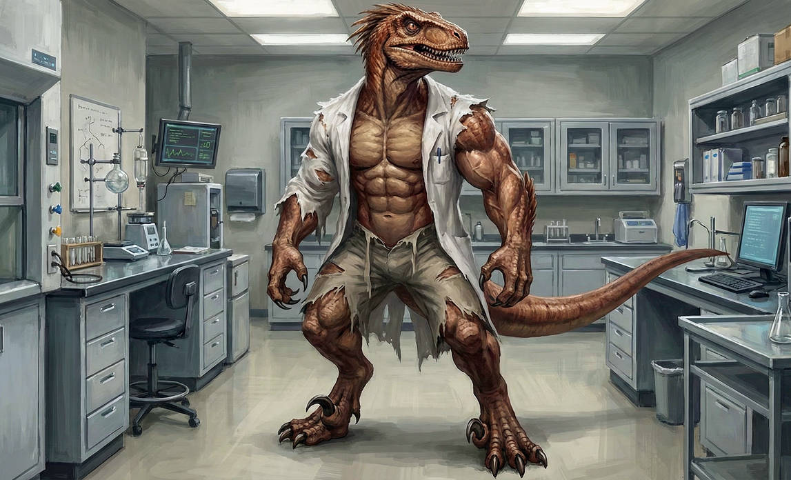 Anthropomorphized Raptors Scientist transformed into anthro Utahraptor by CyberCreations1987 on ...