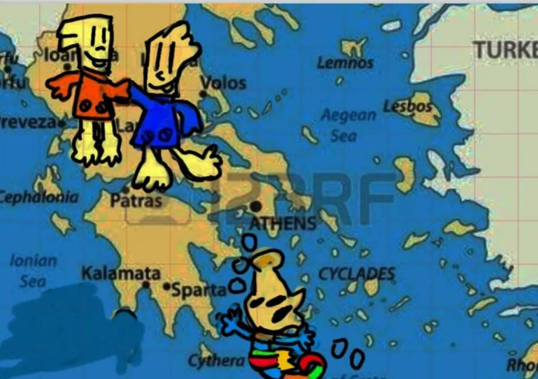 Athena phevos and proteasAround the world (old) by Animaniacsrandomfan