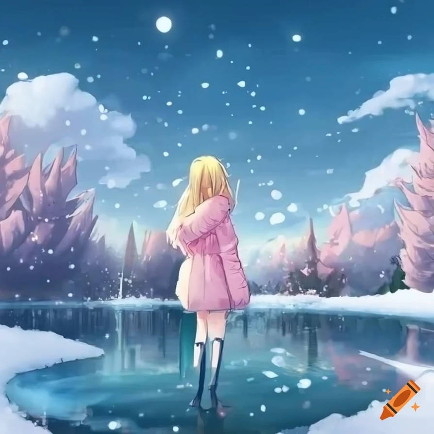Blonde Anime Girl in the Snow Wearing Faux Fur 2 by FireFall717 on ...