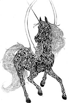 Winged Unicorn Tattoo Design